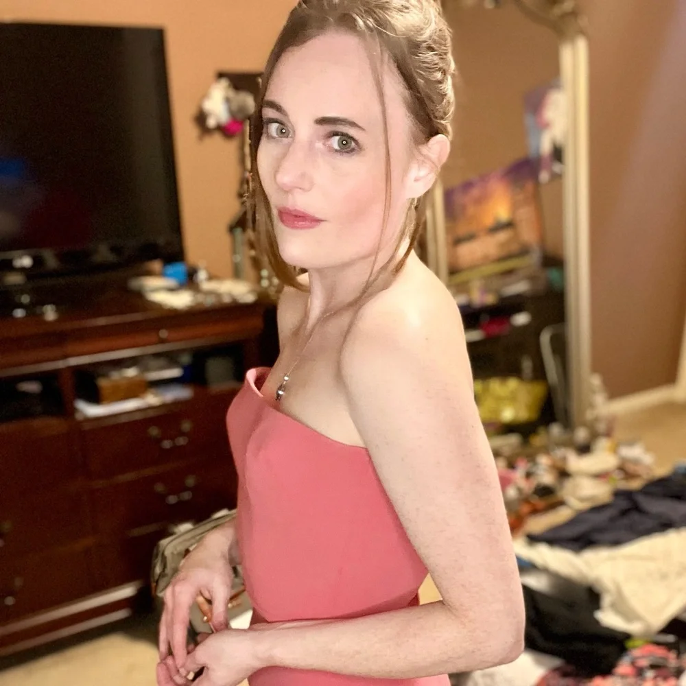 Alex Perry Elegant Coral Strapless Dress - Picture 6 of 16